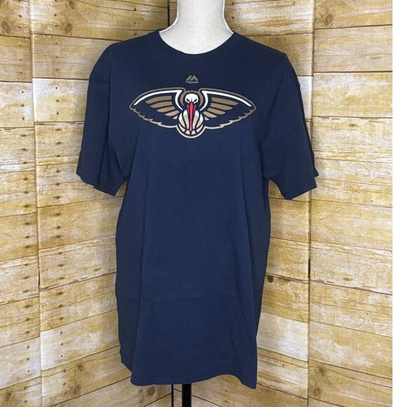 MAJESTIC NEW ORLEANS PELICANS COTTON CREWNECK T-SHIRT UNISEX SIZE LARGE - Picture 1 of 3